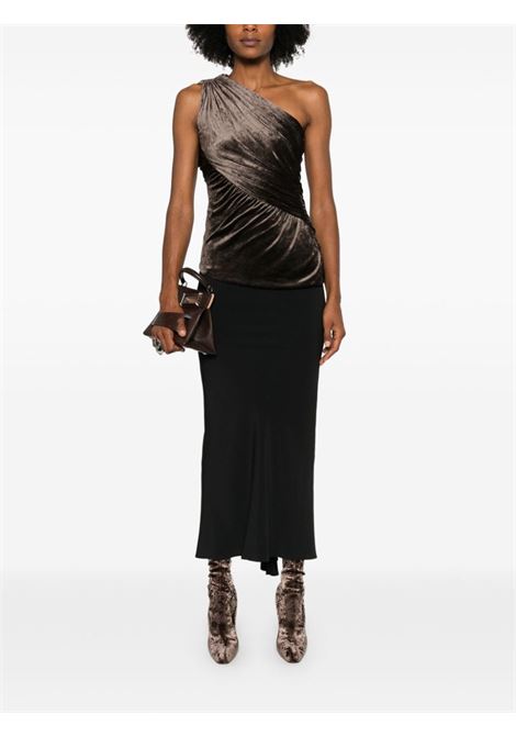 Brown one-shoulder Amira top Rick Owens Lilies - women RICK OWENS LILIES | LI02D5102VST184